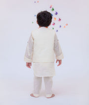 Multi Colour Booti Nehru Jacket with Kurta Pant for Boys