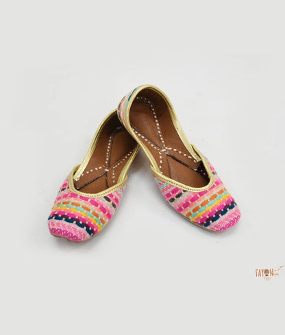 Fayon Kids Multi Colour Knitted Jutti for Girls