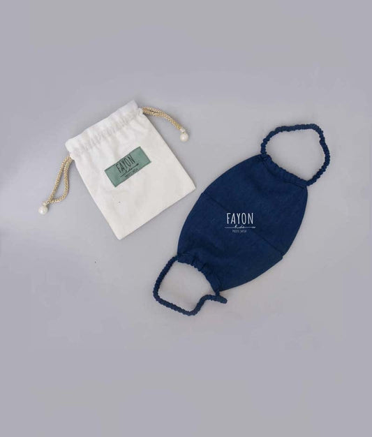 Fayon Kids Navy Blue Mask with Pouch