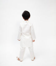 Off white Silk Kurta with Pant for Boys