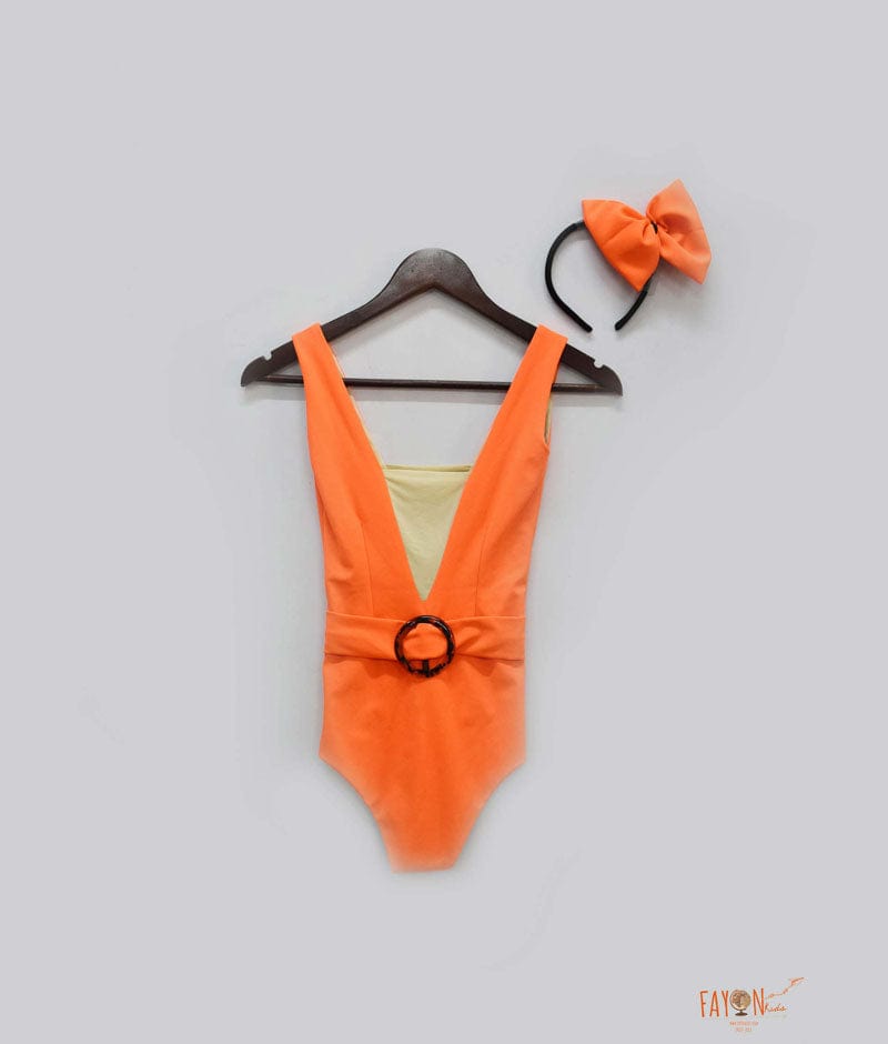 Fayon Kids Orange Swim Wear for Girls
