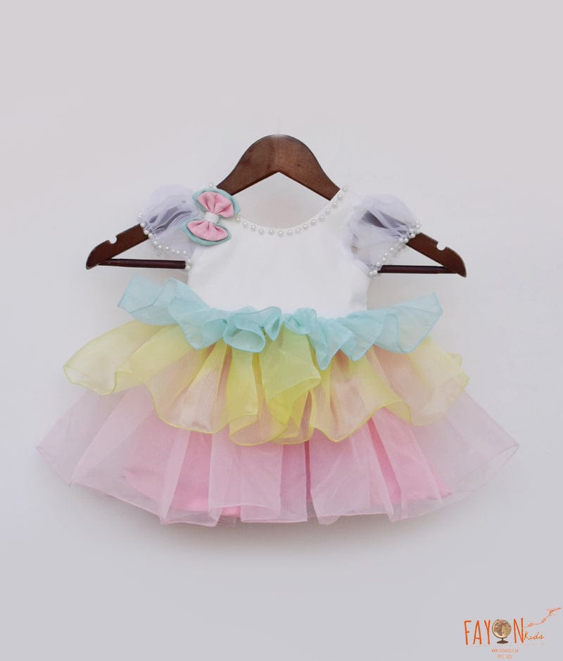 Fayon Kids Organza Frills Frock for Girls