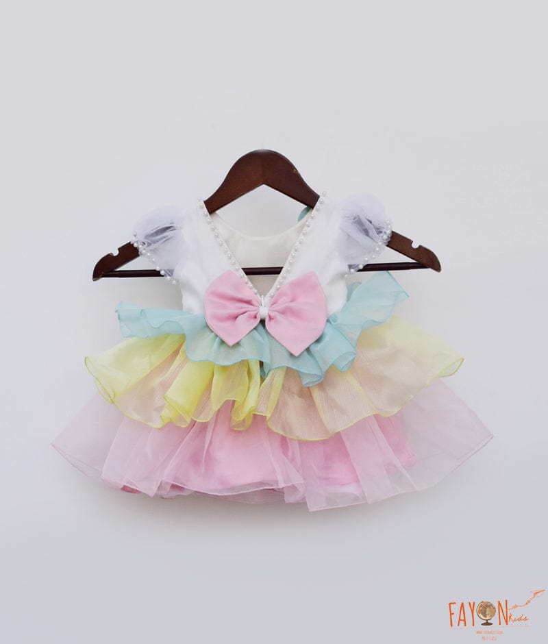 Fayon Kids Organza Frills Frock for Girls