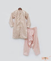 Peach Embroidery Sherwani and Peach Salwar for Boys