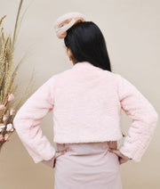 Peach Fur Jacket for Girls