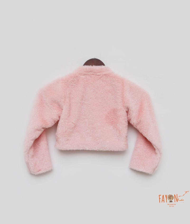 Peach Fur Jacket for Girls