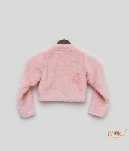 Peach Fur Jacket for Girls