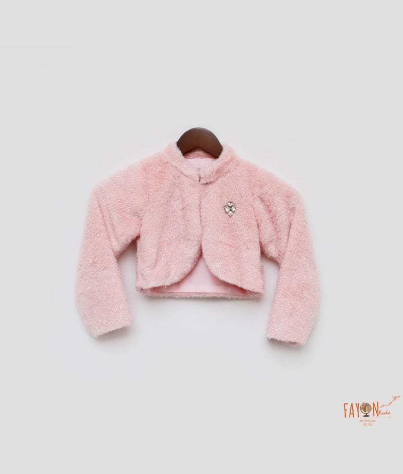 Fayon Kids Peach Fur Jacket for Girls