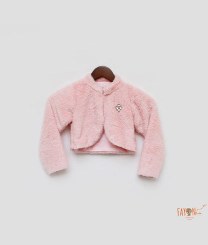 Peach Fur Jacket for Girls