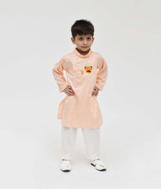 Fayon Kids Peach Kurta with Pant for Boys