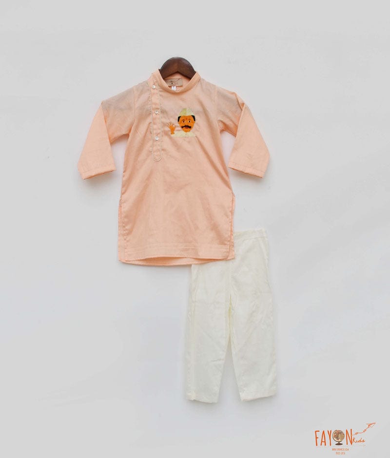 Peach Kurta with Pant for Boys