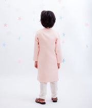 Peach Linen Achkan with Pant for Boys