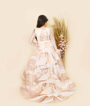 Peach Sequins High Low Gown for Girls