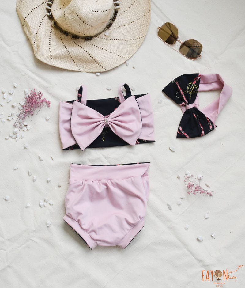 Fayon Kids Pink and Black Swim Wear for Girls
