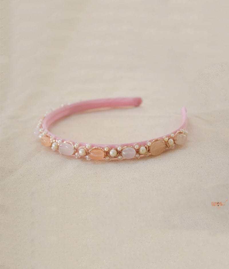 Fayon Kids Pink Beaded Hairband for Girls