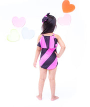 Pink Black Striped Swim Wear Swim Wear for Girls