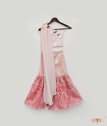 Pink Gota Sharara with Top for Girls