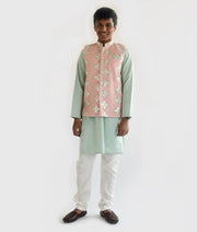 Pink Gotta Jacket and Kurta Pant for Boys