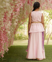 Pink Kurti Jacket and Sharara for Girls