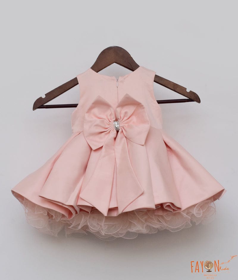 Fayon Kids Pink Satin Frock for Girls