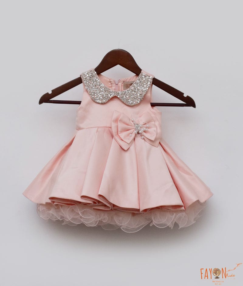 Pink Satin Frock for Girls