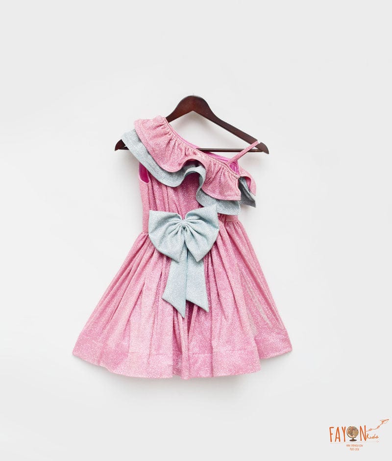 Fayon Kids Pink Shimmer Frock for Girls