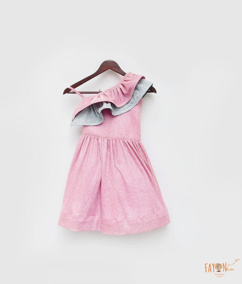 Fayon Kids Pink Shimmer Frock for Girls