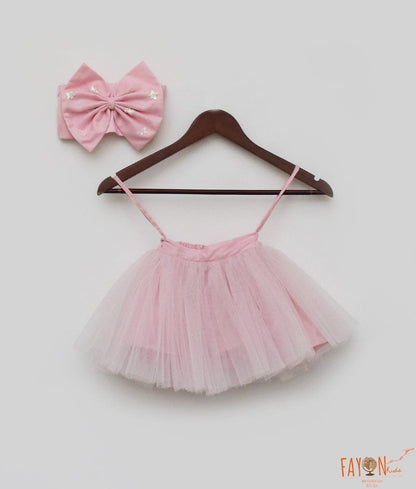 Pink Tube Top and Net Skirt for Girls
