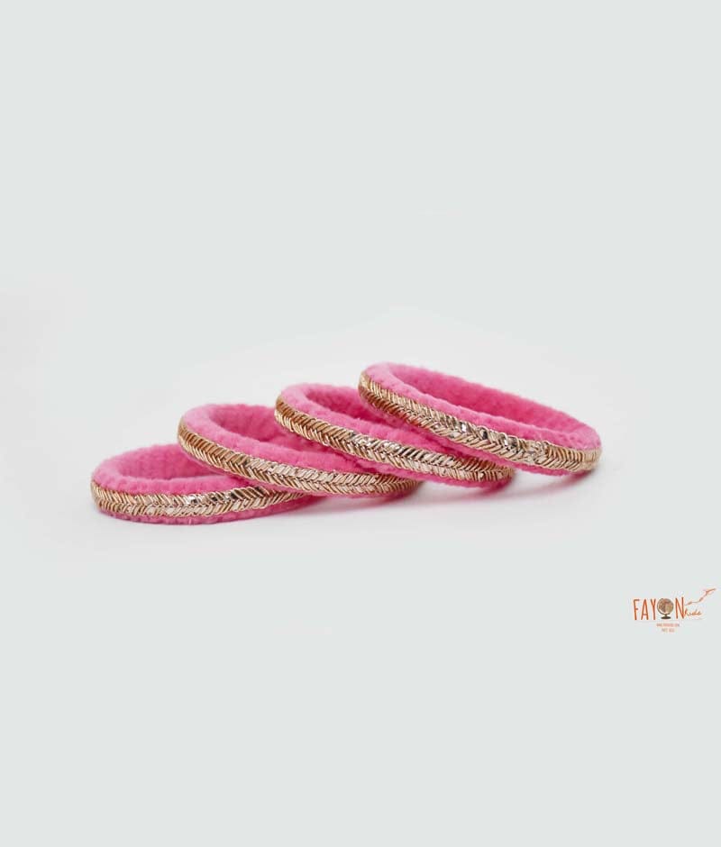 Fayon Kids Pink Velvet Bangle for Girls