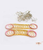 Fayon Kids Pink Yellow Kada with Bangle for Girls