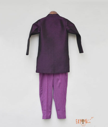 Fayon Kids Purple Ajkan with Purple Pant for Boys