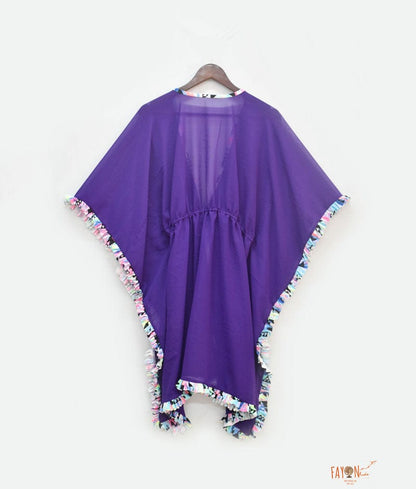Fayon Kids Purple Georgette Sarong for Girls