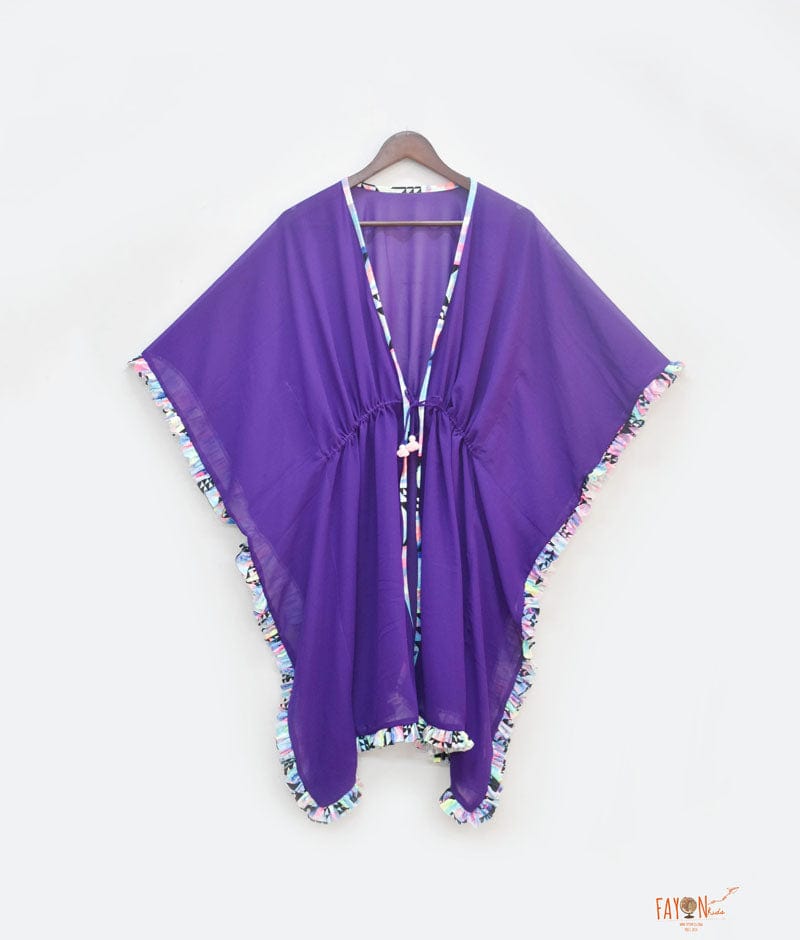 Fayon Kids Purple Georgette Sarong for Girls