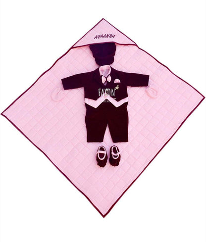 Purple Pink Coat Jamna Set for Boys