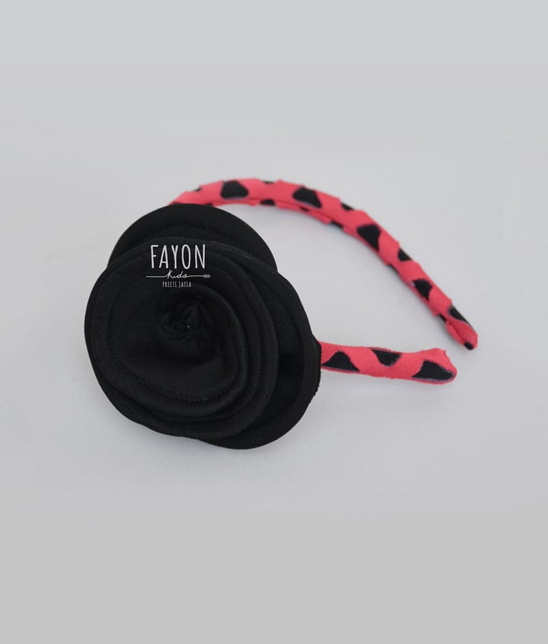 Fayon Kids Red Black Lycra Hairband for Girls