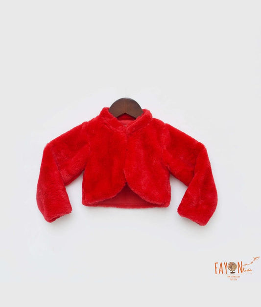 Fayon Kids Red Fur Jacket for Girls