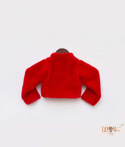 Fayon Kids Red Fur Jacket for Girls