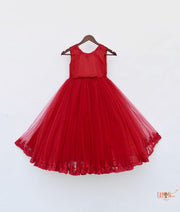 Red Net Gown for Girls