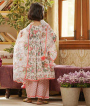 Rose Print Kurti and Plazo Pant for Girls