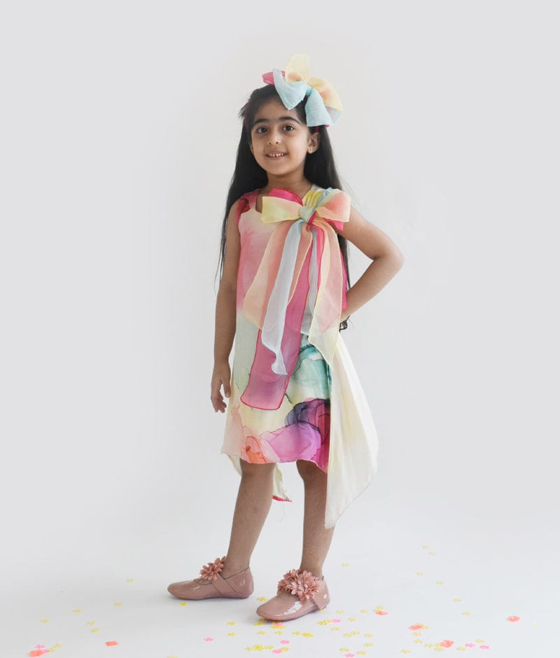 Fayon Kids Splashes Print Dress for Girls