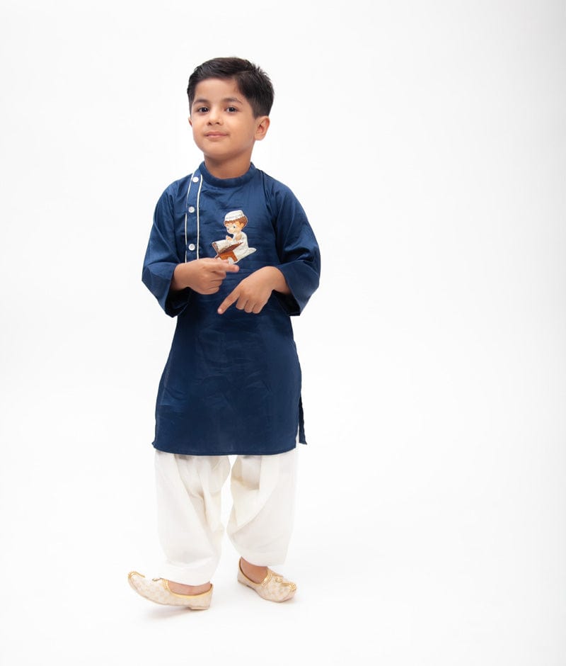 Teal Blue Kurta with Salwar for Boys