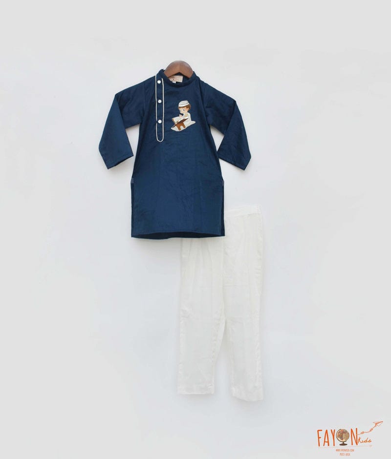 Teal Blue Kurta with Salwar for Boys