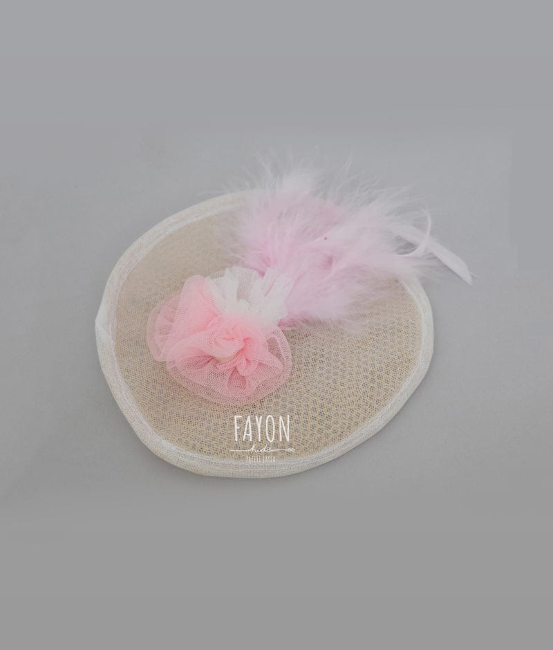 Fayon Kids White Baby Pink Half Hat for Girls