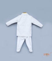 White Coat with Yellow Shirt Pant for Boys
