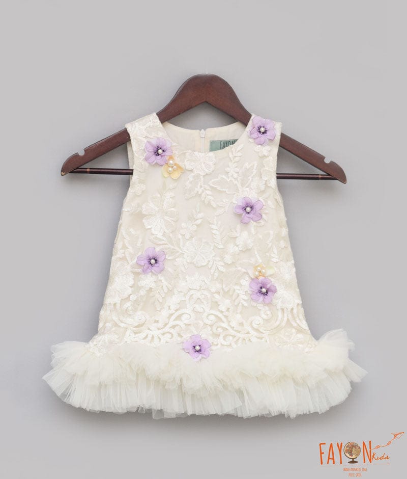 Fayon Kids White Embroidery Dress for Girls
