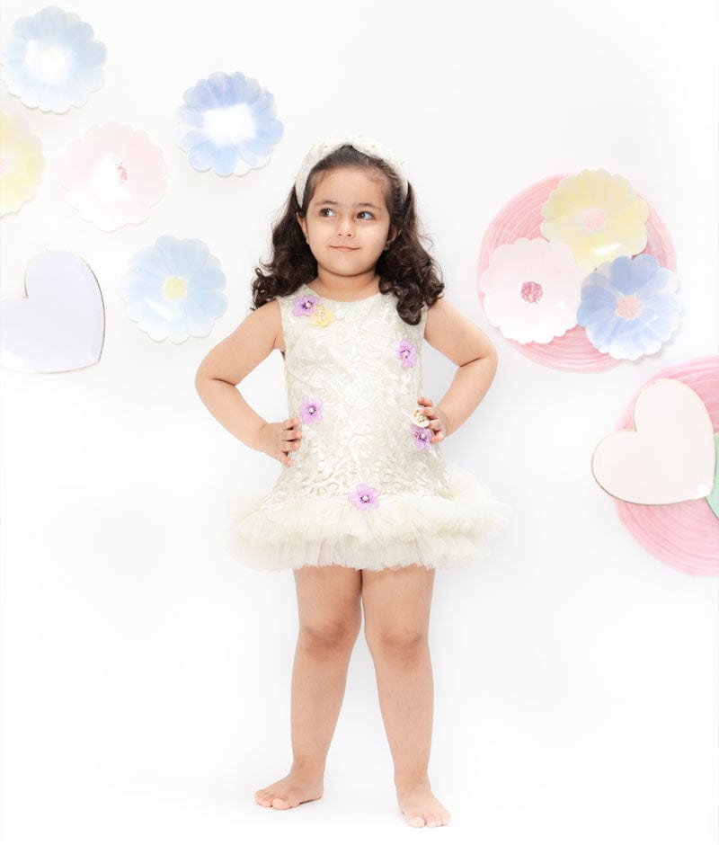 Fayon Kids White Embroidery Dress for Girls