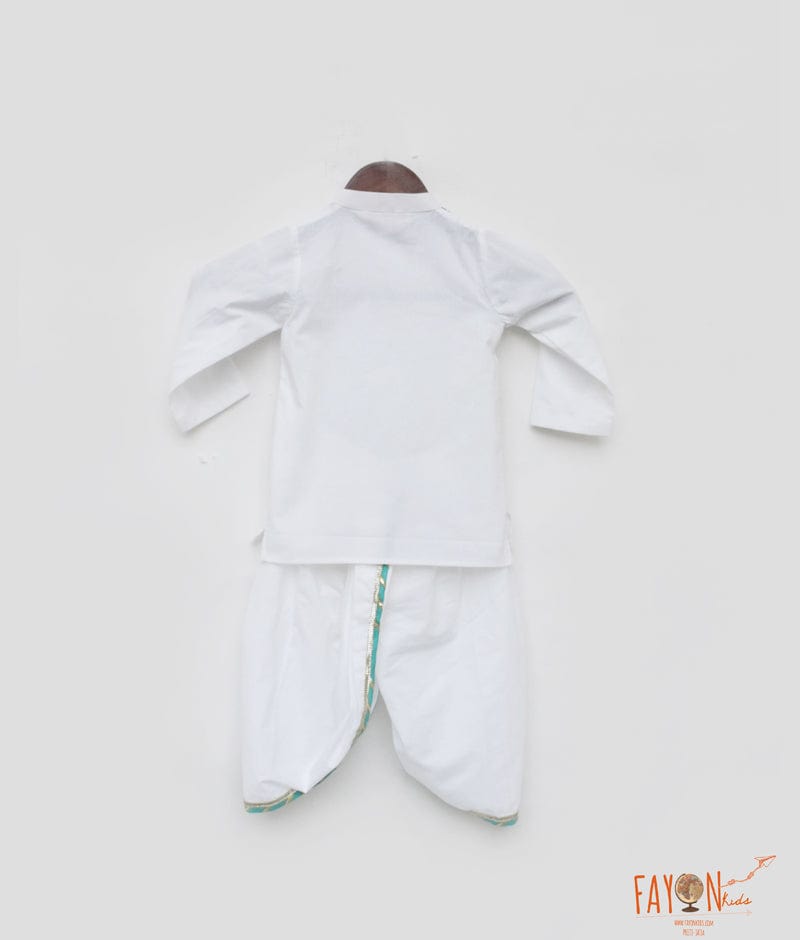 White Kurta with Dhoti for Boys