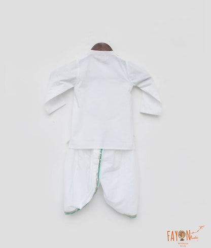 White Kurta with Dhoti for Boys