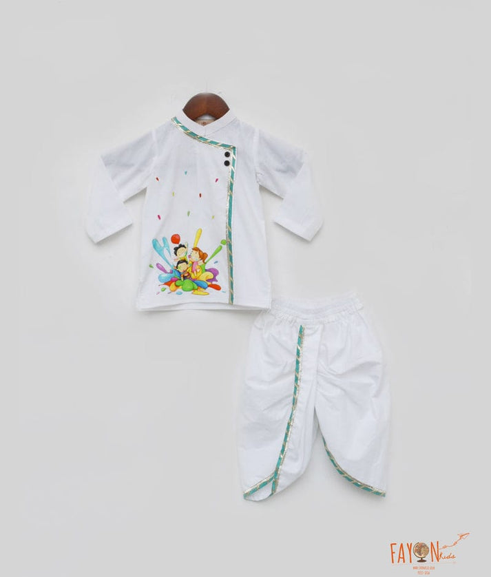 White Kurta with Dhoti for Boys