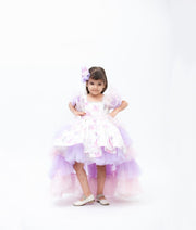White Unicorn Print Dress for Girls